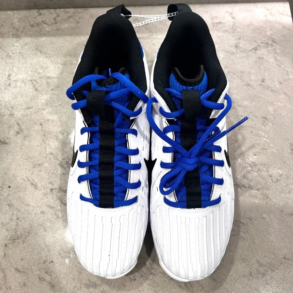 Nike Mens 12 Alpha Menace‎ Strong Football Cleats White/Hyper Royal Size 7.5